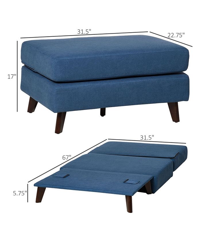 Convertible Sofa Bed, Folding Ottoman Sleeper, Fabric Chair Bed