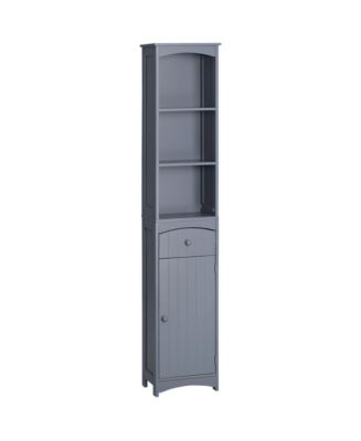 HOMCOM Bathroom Storage Cabinet, Free Standing Bath Storage Unit, Tall ...