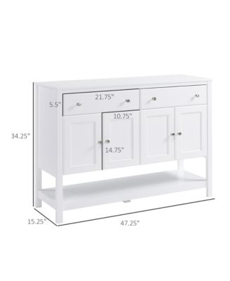 47" Modern Sideboard Buffet Cabinet Kitchen Storage Accent Cupboard White