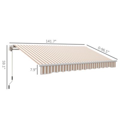 12' x 10' Outdoor Patio Manual Retractable Exterior Window Awning