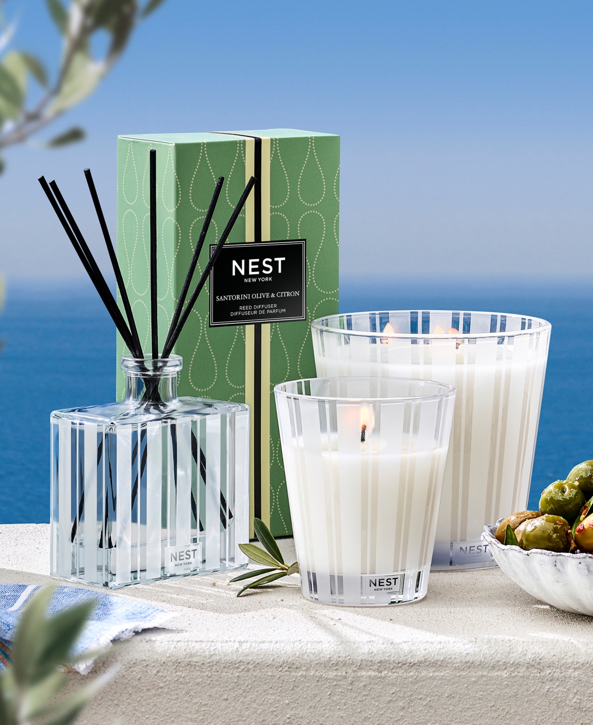 Nest New York Santorini Olive & Citron 3-Wick Candle, 21.1 oz