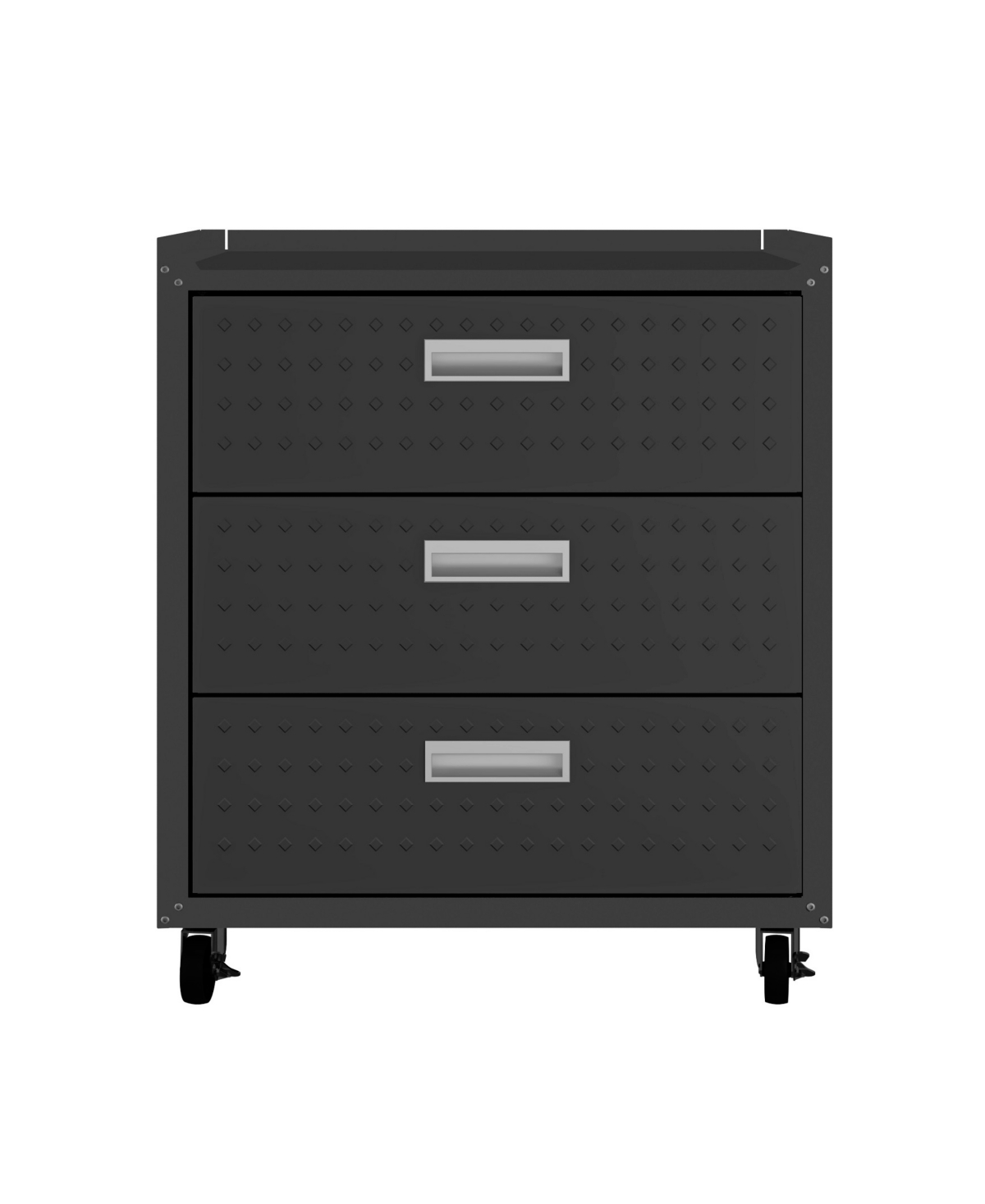 Manhattan Comfort Fortress 32.1" Steel Mobile Garage Chest With Drawers In Charcoal Gray