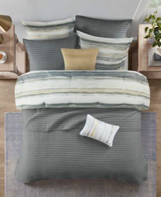 Madison Park Marina Printed Seersucker 8-Pc. Comforter and Coverlet Set, King/California King