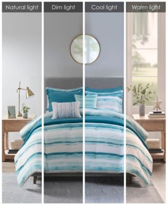 Marina Printed Seersucker 8-Pc. Comforter and Coverlet Set, King/California King