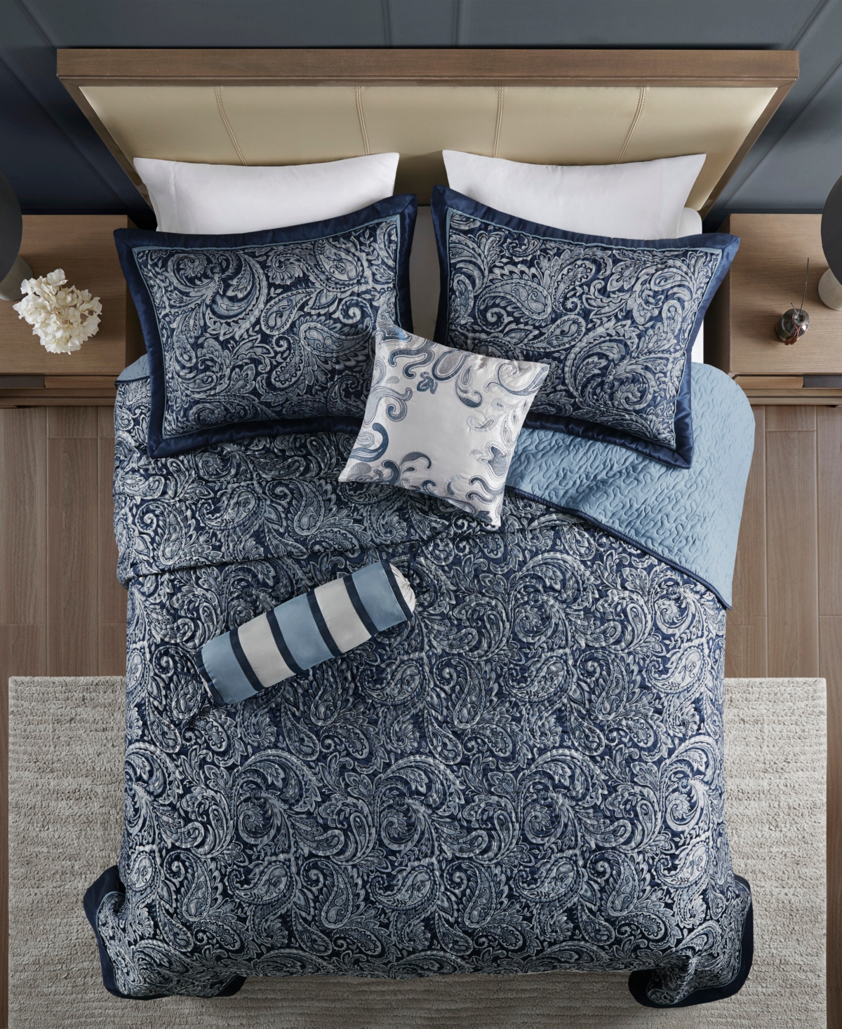 Madison Park Adeline Paisley Reversible Jacquard 5-Pc. Bedspread Set