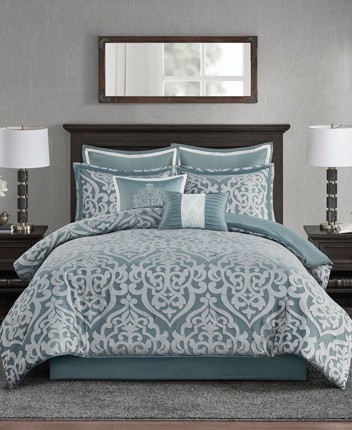 Madison Park Satin 6 Piece Sheet Set Teal Queen