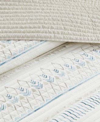 Fraser Reversible Printed Microfiber Seersucker 3-Pc. Quilt Set, King/California King