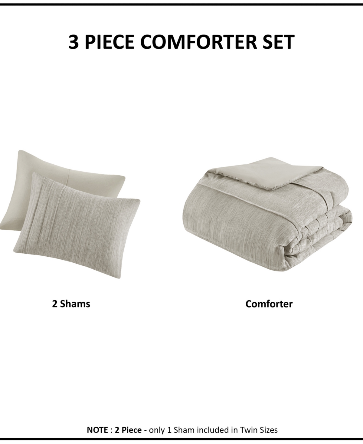 Beautyrest Maddox Striated Cationic Dyed Oversized 3-pc. Comforter Set, Full/queen In Natural