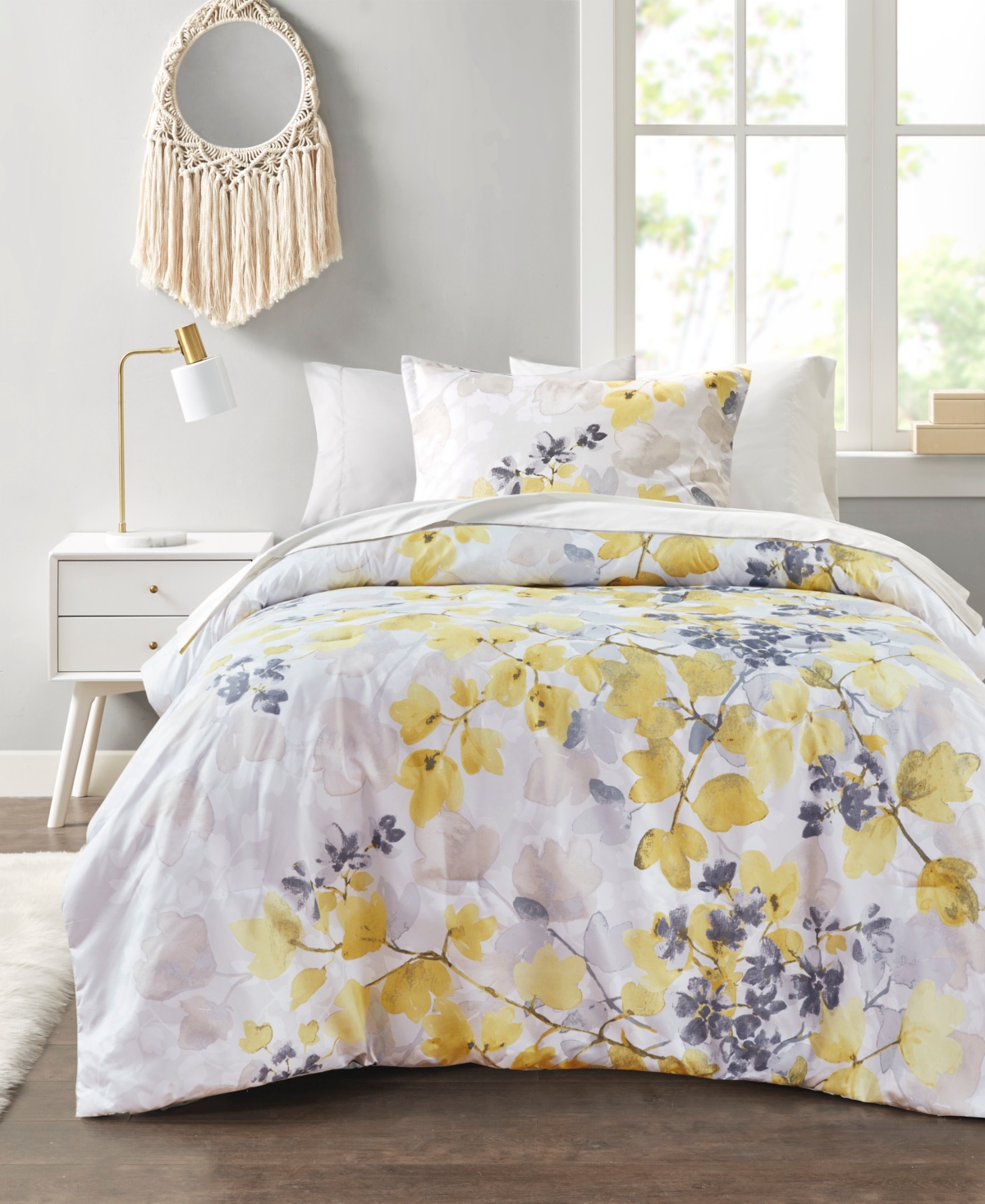 Madison Park Essentials Alexis Botanical Leaf 6-pc. Comforter Set, Twin Xl In Yellow