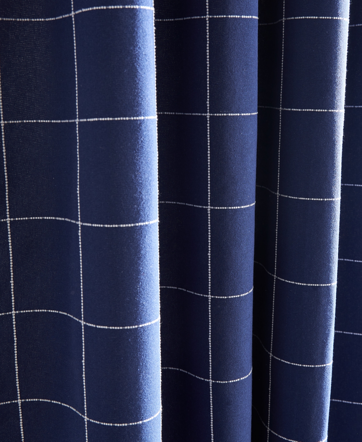 Tommy Hilfiger Big Check Pole Top Blackout 2-piece Curtain Panel, 50" X 84" In Deep Blue