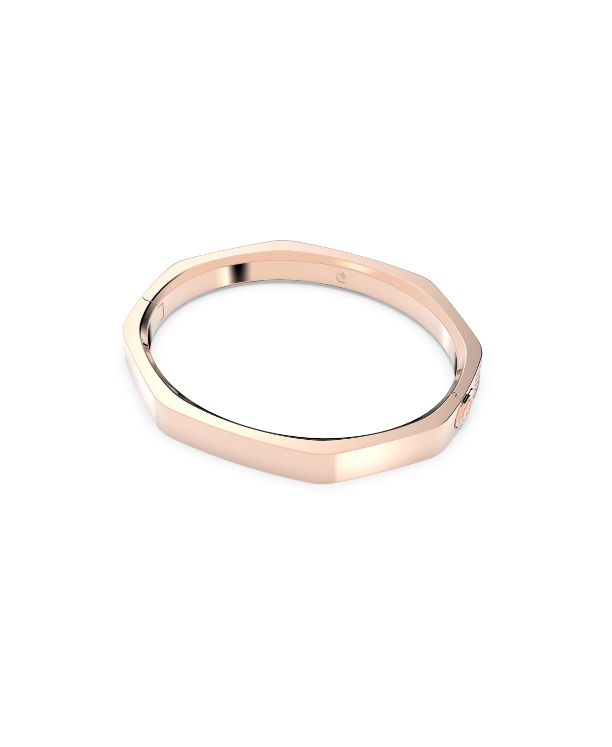 Swarovski Crystal Dextera Bangle Octagon Shape Pave Medium WhiteTone Plated - Rose Gold