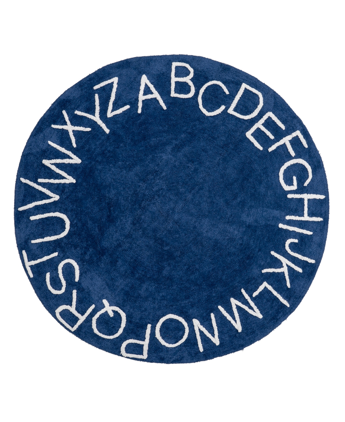 Nuloom Discovery Kids Washable Alphabet 6' X 6' Round Area Rug In Navy