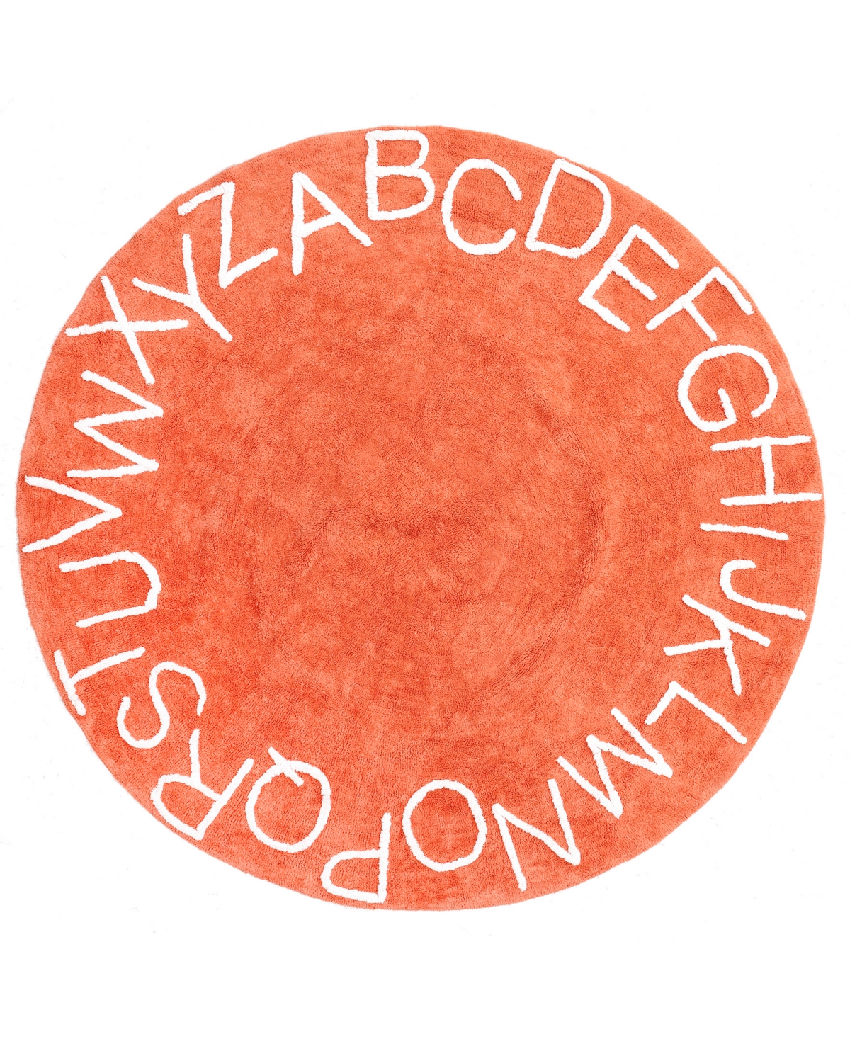 Nuloom Discovery Kids Washable Alphabet 6' X 6' Round Area Rug In Orange