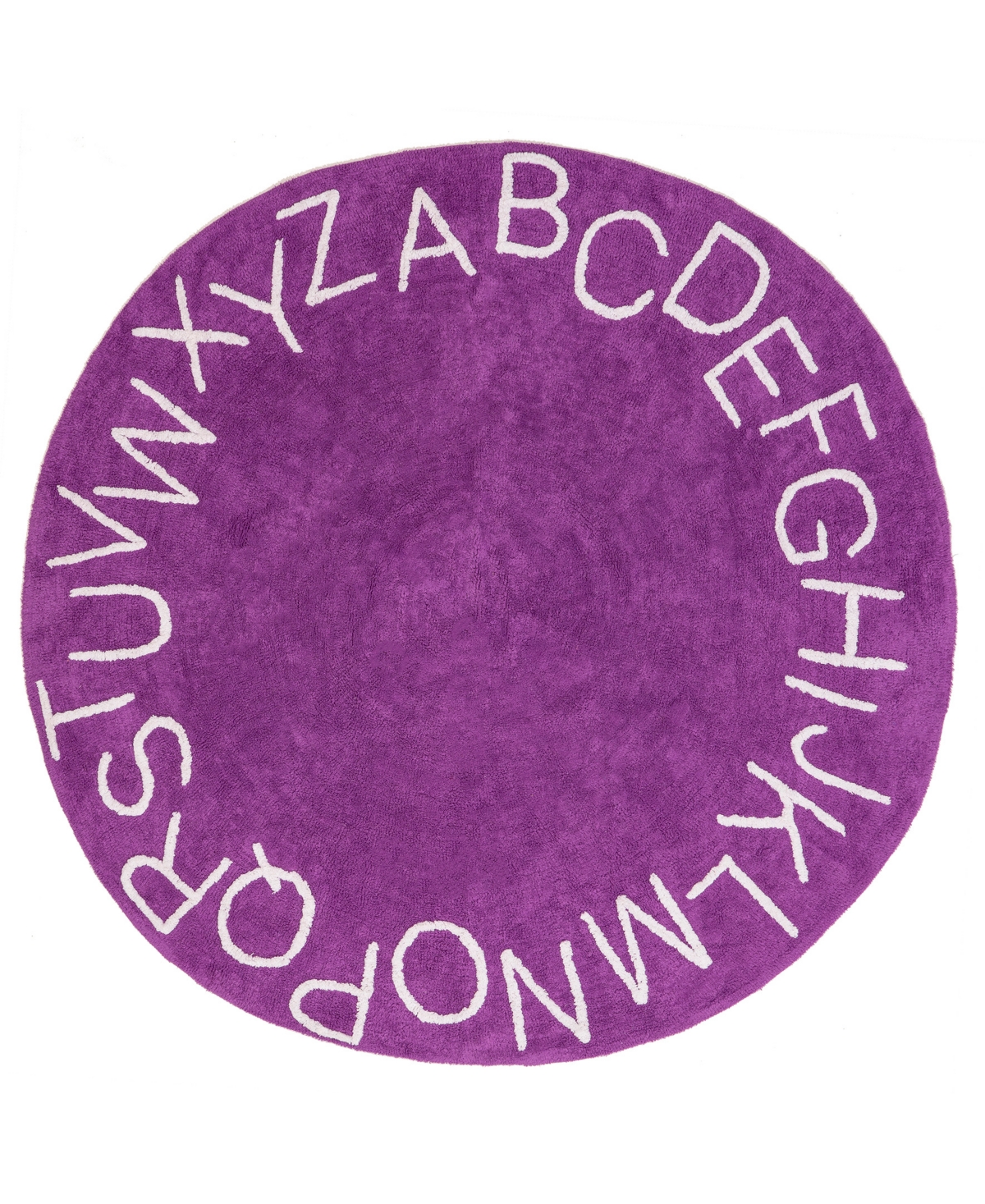 Nuloom Discovery Kids Washable Alphabet 6' X 6' Round Area Rug In Purple