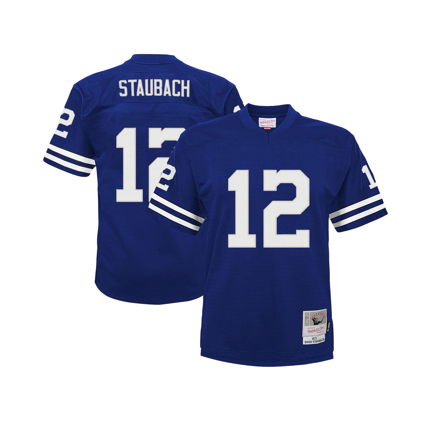 Big Boys and Girls Roger Staubach Navy Dallas Cowboys Retired Player Legacy Jersey