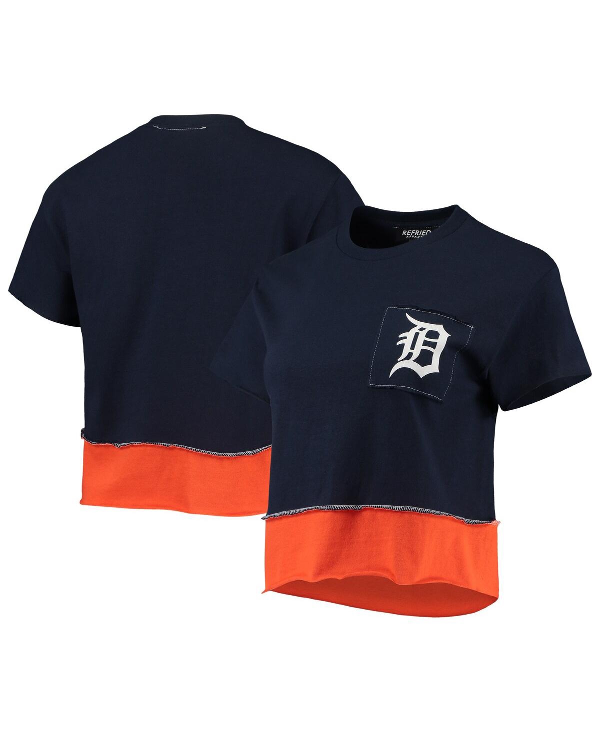 REFRIED APPAREL WOMEN'S REFRIED APPAREL NAVY DETROIT TIGERS CROPPED T-SHIRT