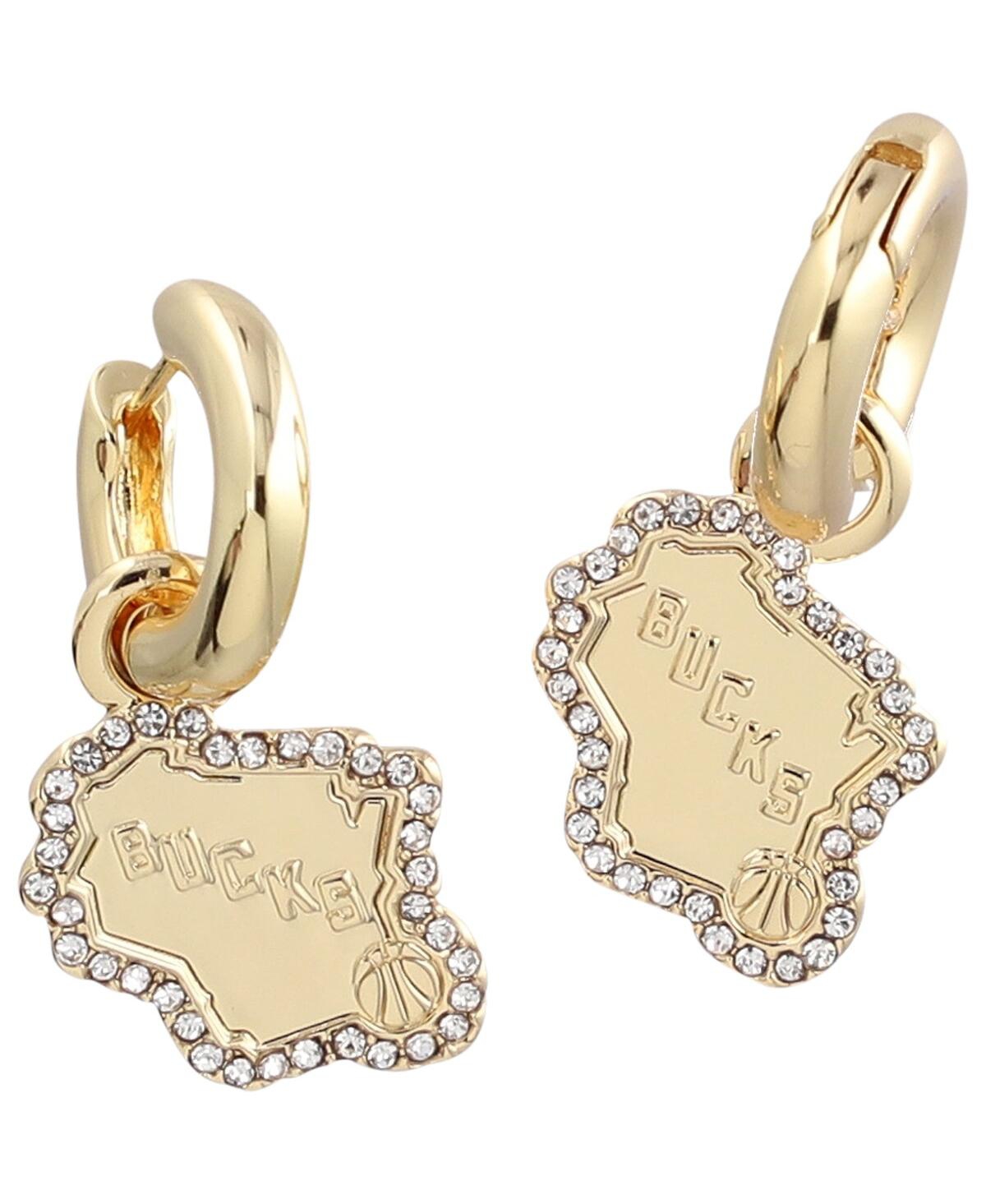 Shop Baublebar Women's  Milwaukee Bucks Huggie Earrings In Gold-tone