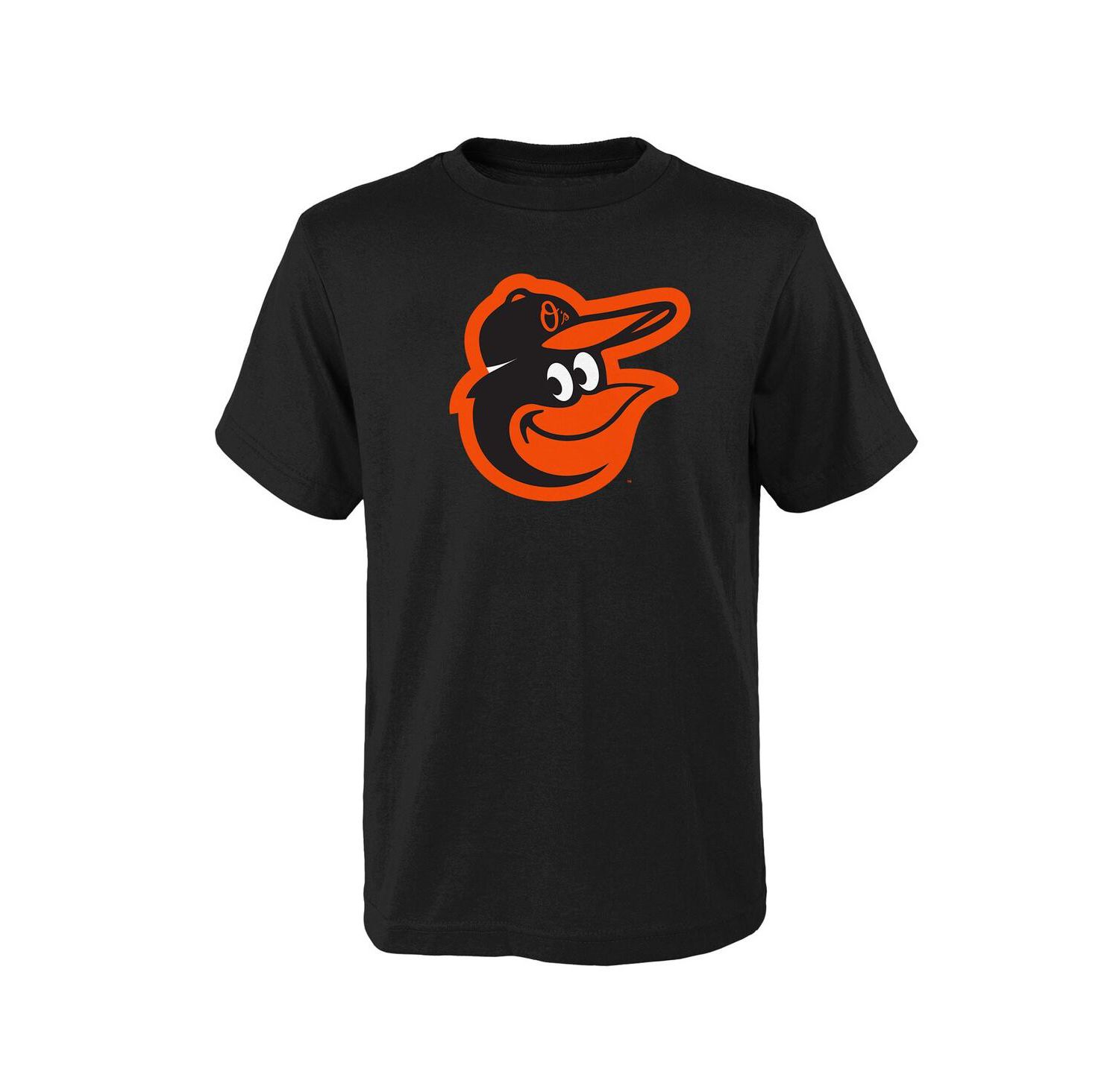 Big Boys and Girls Black Baltimore Orioles Logo Primary Team T-shirt