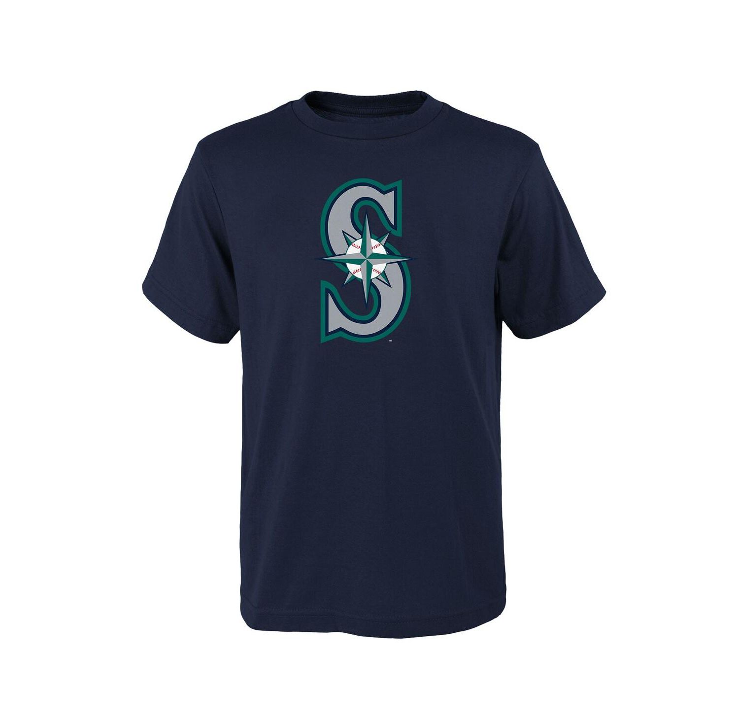 Big Boys and Girls Navy Seattle Mariners Logo Primary Team T-shirt