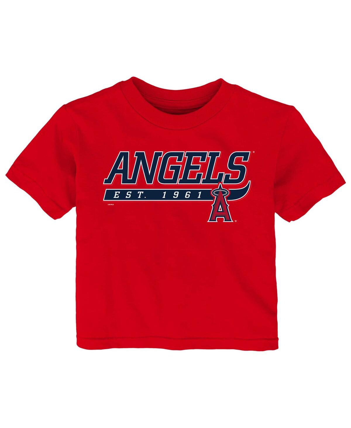 Outerstuff Babies' Infant Boys And Girls Red Los Angeles Angels Take The Lead T-shirt