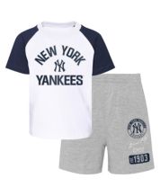 Newborn Navy/Heather Gray New York Yankees Little Slugger Two-Pack Bodysuit Set