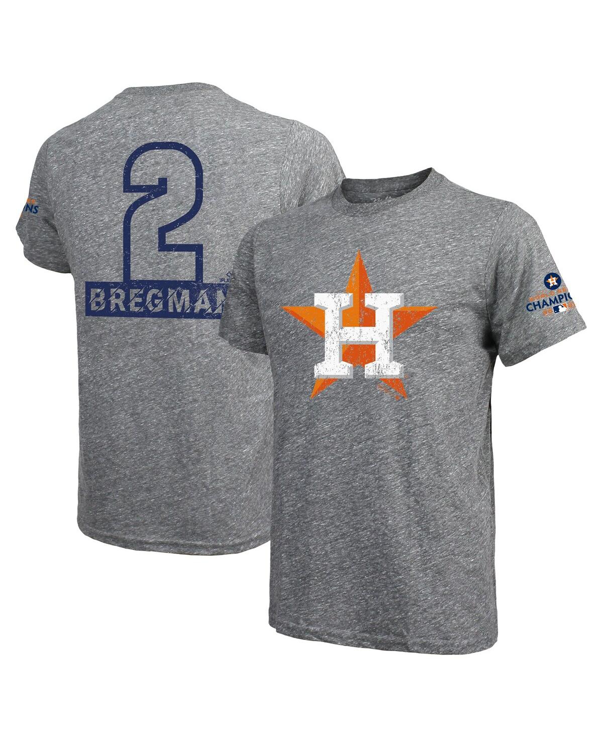 Men's Majestic Threads Alex Bregman Heather Gray Houston Astros 2022 World Series Champions Name and Number Tri-Blend T-shirt - Heather Gray