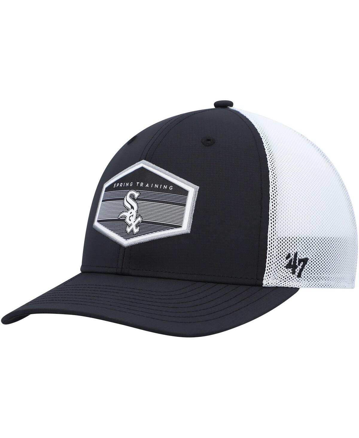 47 Brand Men's ' Black, White Chicago White Sox Spring Training Burgess Trucker Snapback Hat In Black,white