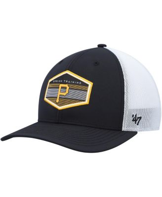 Men's Black, White Pittsburgh Pirates Spring Training Burgess Trucker Snapback Hat