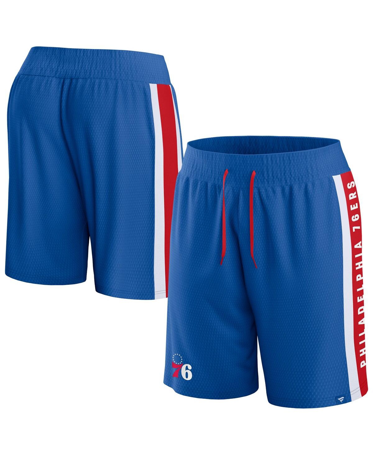 Fanatics Men's  Royal Philadelphia 76ers Big And Tall Referee Iconic Mesh Shorts In Royal