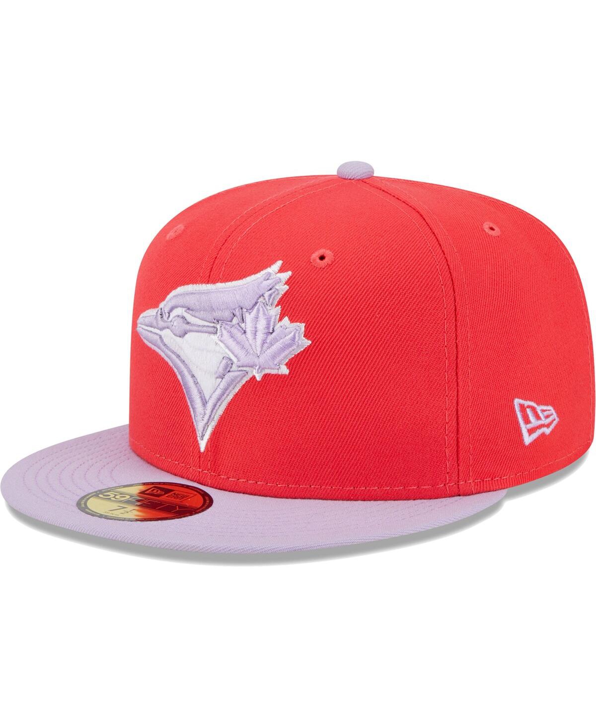 Men's New Eraand Lavender Toronto Blue Jays Spring Color Two-Tone 59FIFTY Fitted Hat - Red, Lavender