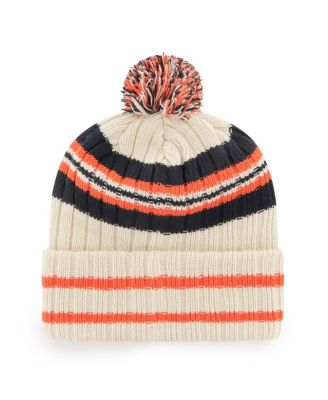 Men's Natural Detroit Tigers Home Patch Cuffed Knit Hat with Pom
