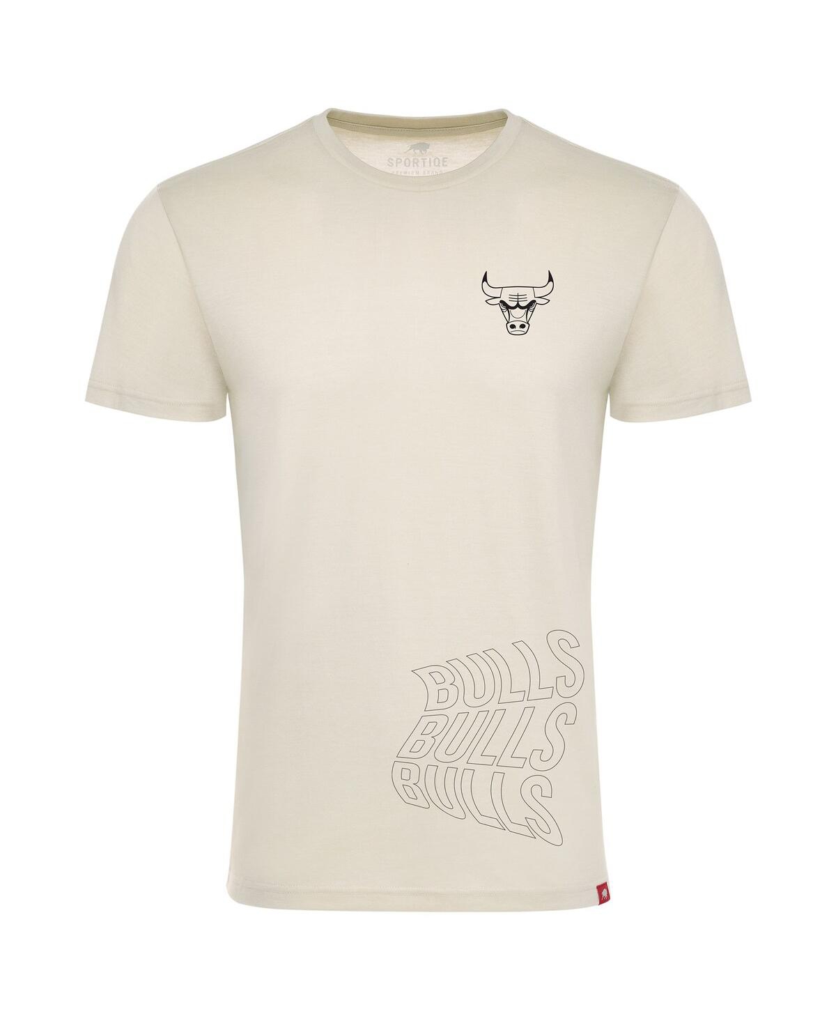 Shop Sportiqe Men's And Women's  Cream Chicago Bulls 1966 Collection Comfy Tri-blend T-shirt