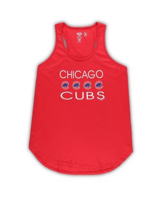 Women's Red, Royal Chicago Cubs Plus Size Meter Tank Top and Pants Sleep Set