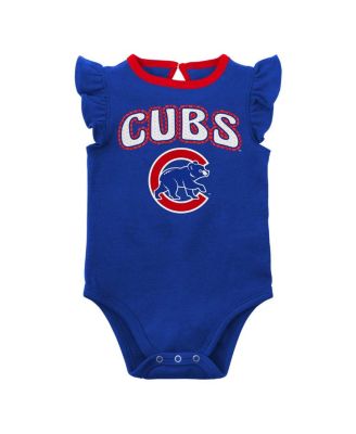 Newborn and Infant Boys and Girls Royal, Heather Gray Chicago Cubs Little Fan Two-Pack Bodysuit Set