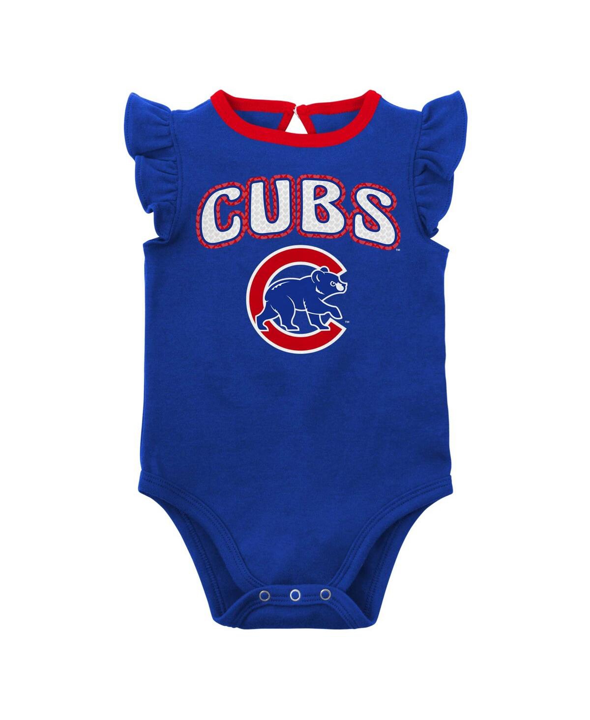 Shop Outerstuff Newborn And Infant Boys And Girls Royal, Heather Gray Chicago Cubs Little Fan Two-pack Bodysuit Set In Royal,heather Gray