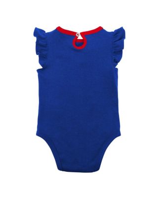 Newborn and Infant Boys and Girls Royal, Heather Gray Chicago Cubs Little Fan Two-Pack Bodysuit Set