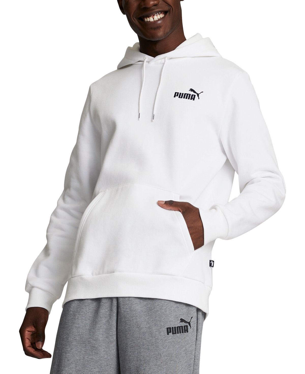Shop Puma Men's Embroidered Logo Hoodie In White
