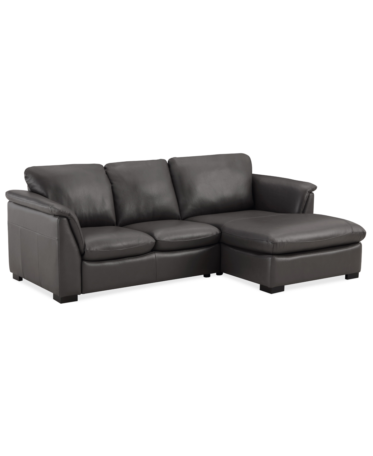 Furniture Arond 97" 2-pc. Leather Sectional With Chaise, Created For Macy's In Charcoal