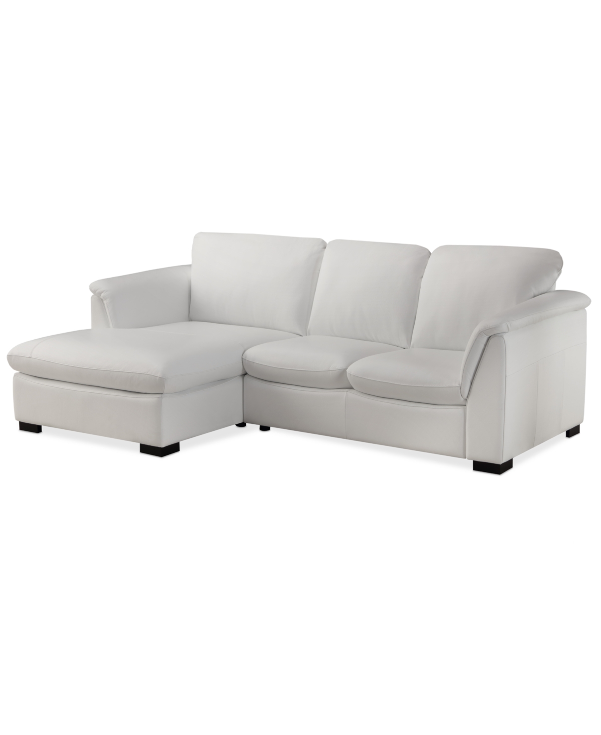 Furniture Arond 97" 2-pc. Leather Sectional With Chaise, Created For Macy's In White