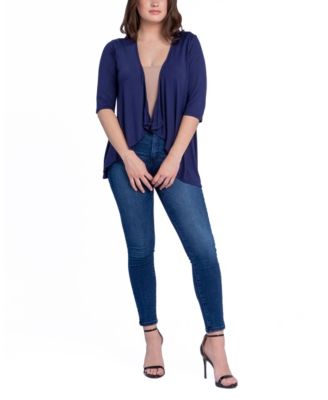 Women's Open Front Elbow Length Sleeve Cardigan Sweater