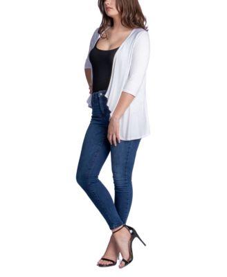 Women's Open Front Elbow Length Sleeve Cardigan Sweater