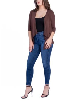 Women's Open Front Elbow Length Sleeve Cardigan Sweater