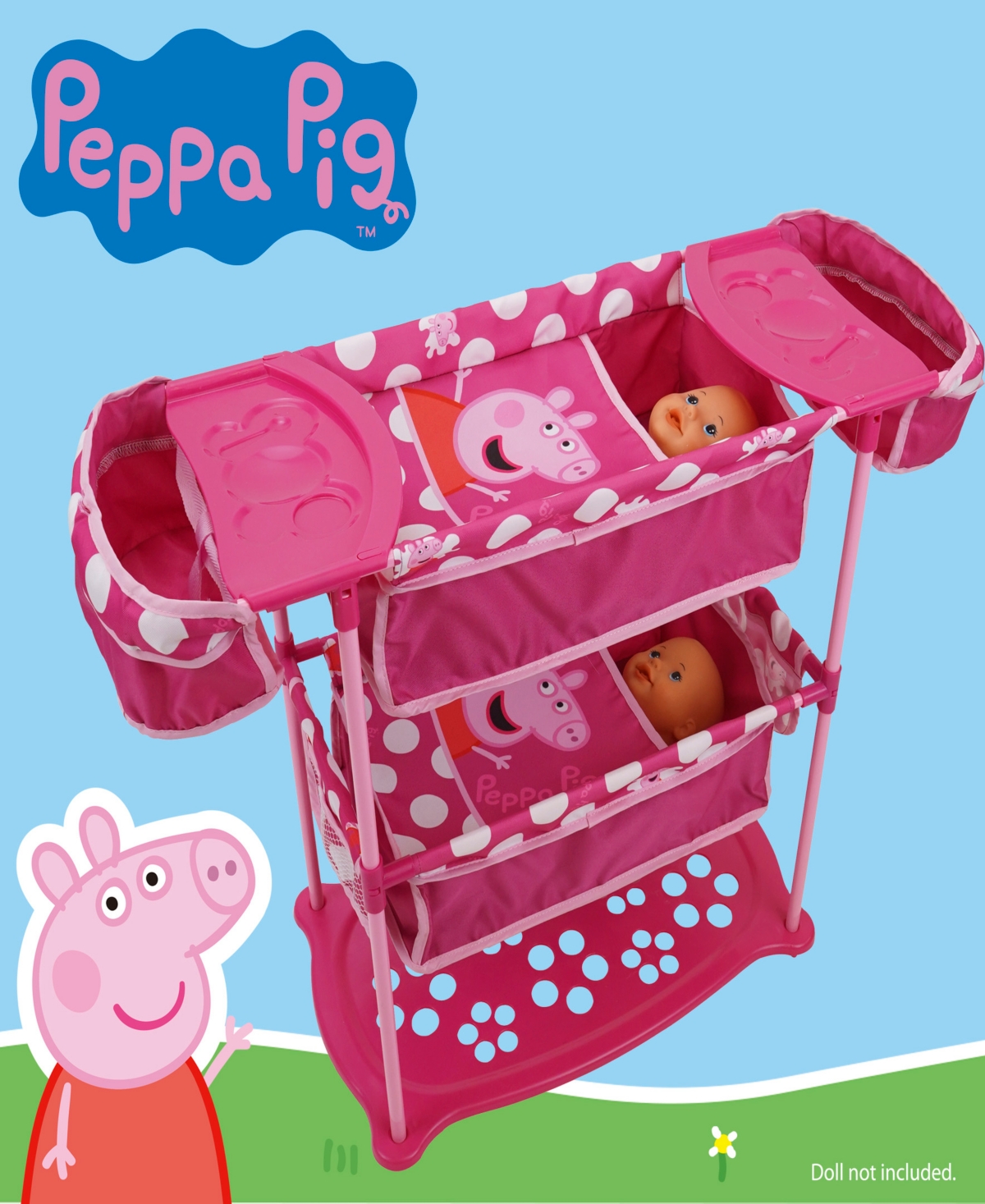Shop Peppa Pig Doll Twin Pink And White Dots Care Station In Multi