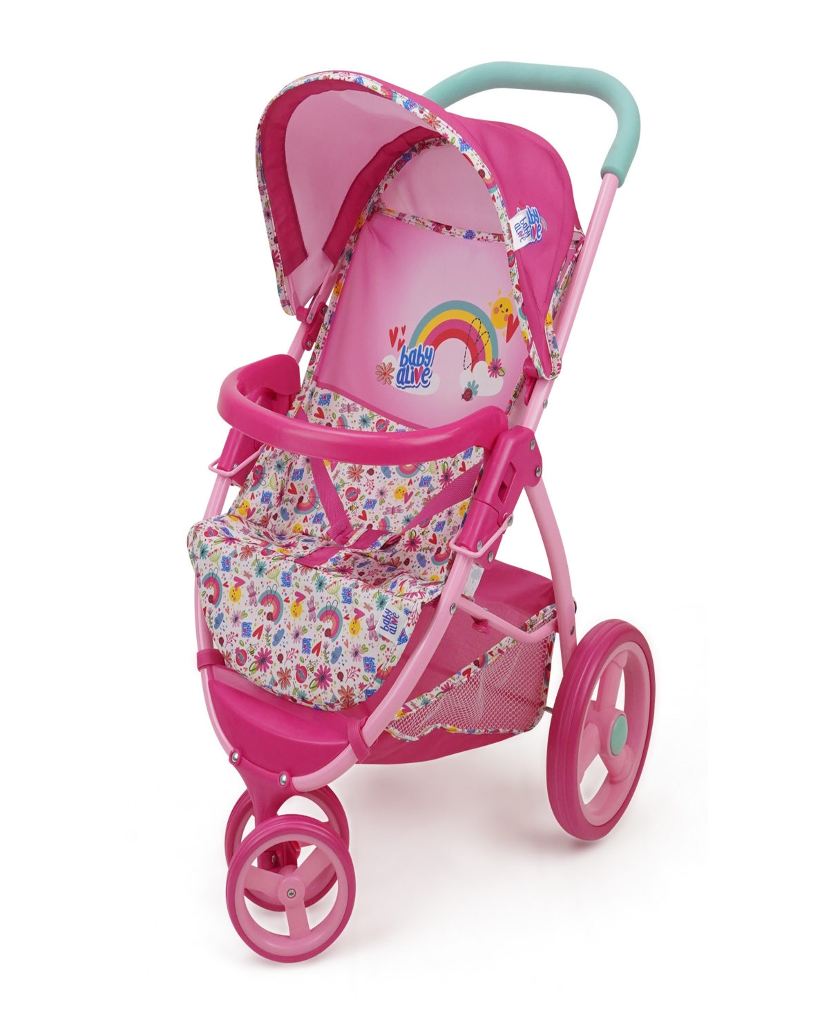 Baby Alive Pink And Rainbow Doll Jogging Stroller In Multi