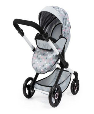 Dolls Grey, Pink, Stars Pram Xeo