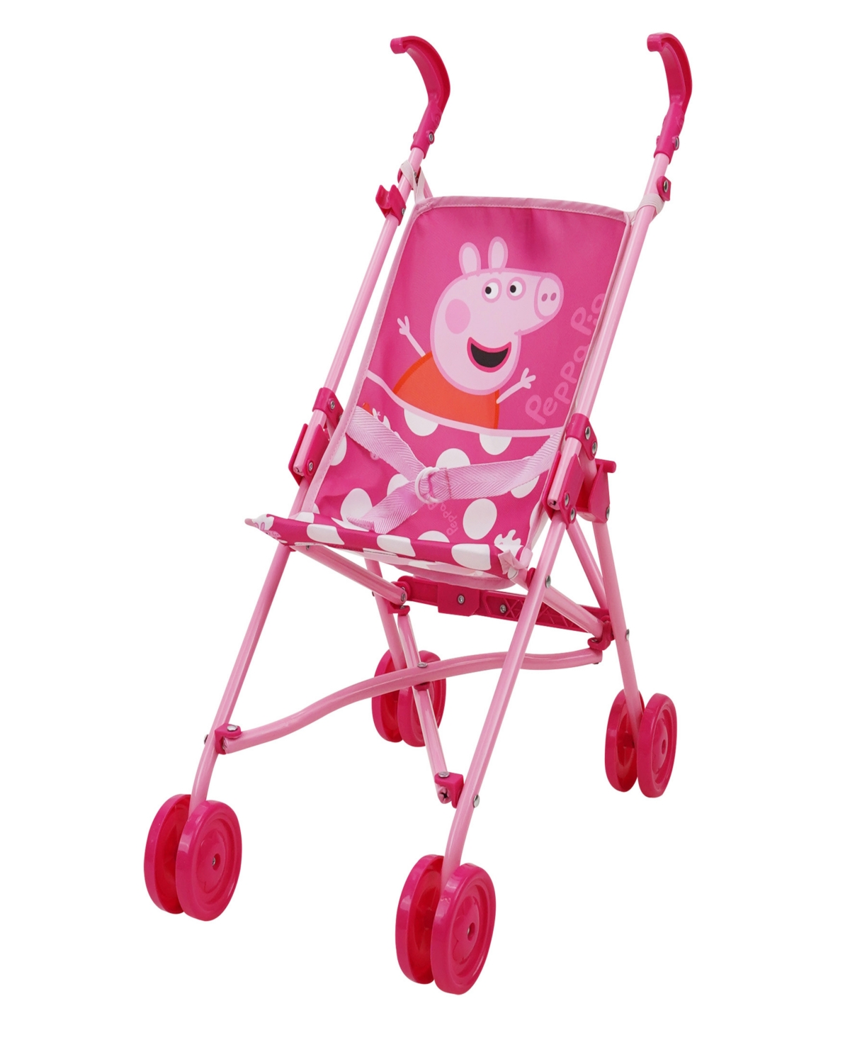 Peppa Pig Pink White Dots Doll Umbrella Stroller In Multi