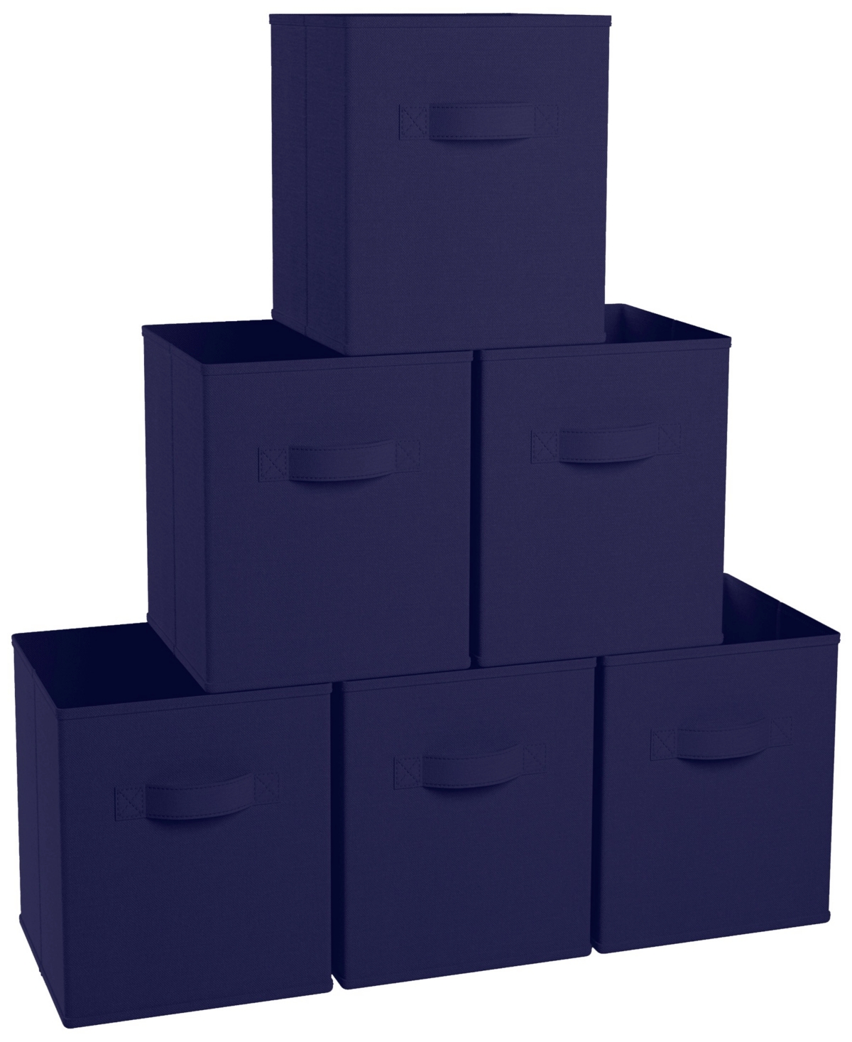 Shop Ornavo Home Foldable Storage Cube Bin With Dual Handles- Set Of 6 In Navy