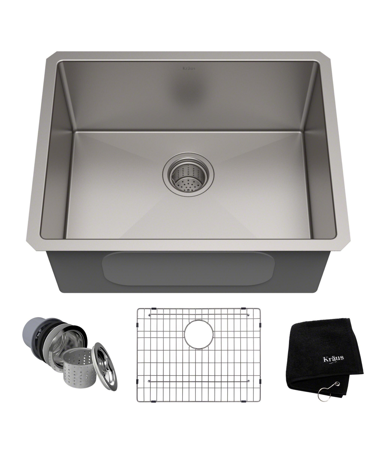 Standart Pro 23 in. 16 Gauge Undermount Single Bowl Stainless Steel Kitchen Sink - Stainless steel