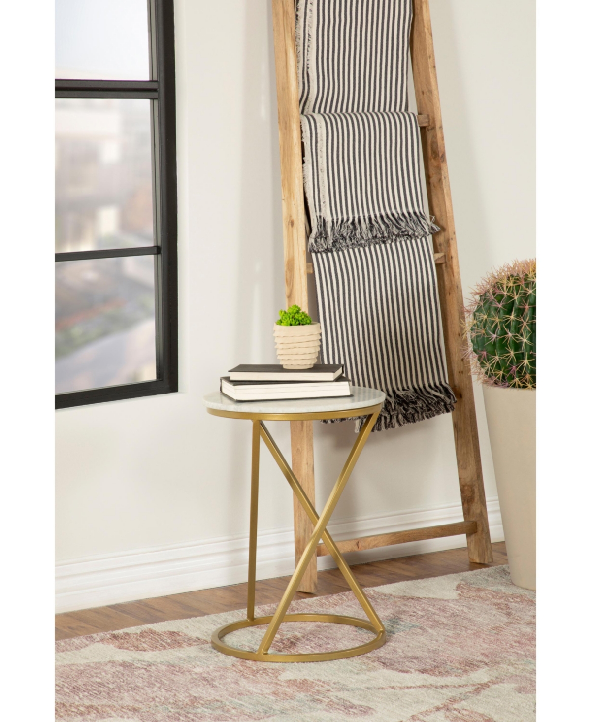 Coaster Home Furnishings Round Accent Table With Marble Top