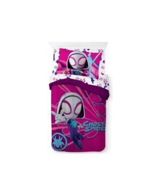 Jay Franco Spidey His Amazing Friends Ghost Microfiber Bed Set Collection Bedding In Fuschia